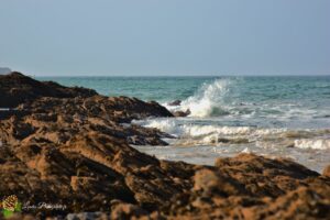Plage de Trez Rouz après le passage de la tempête Claudio