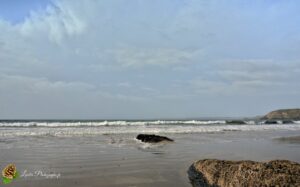 Plage de Trez Rouz après le passage de la tempête Claudio