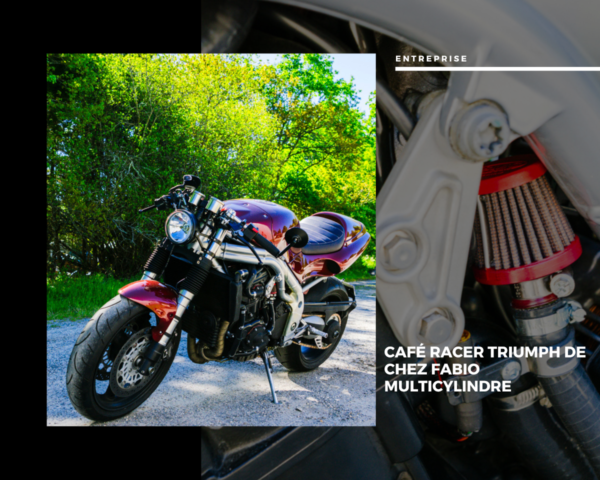 café racer triumph de chez fabio multicylindre